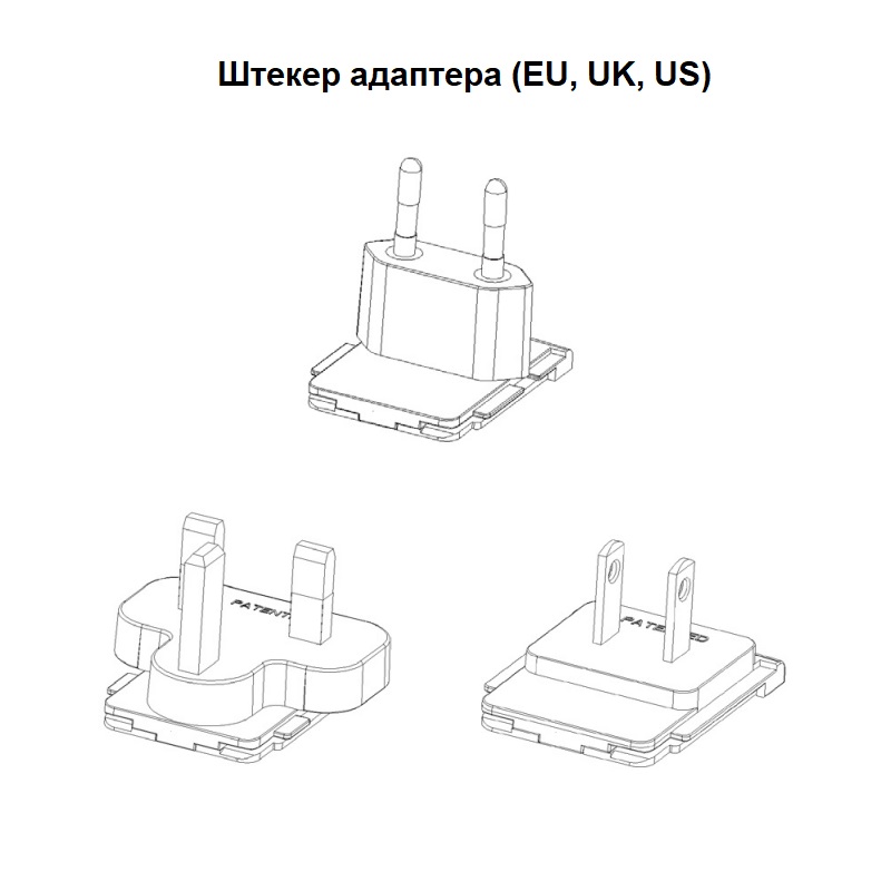 Штекер адаптера Point Mobile PM90 (EU, UK, US)