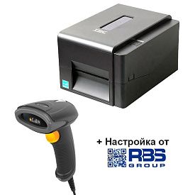 TSC TE310 комплект для печати дублей кодов маркировки с проводным сканером Newland HR2081 Panda II